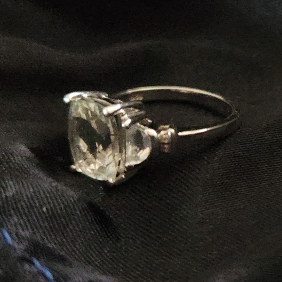 Prasiolite & Diamond .925 Sterling Silver Ring - Picture 5 of 7